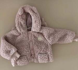 Jamie Kay Teddy Fleece Romper Size 0 Dusty Pink Bear Ears Snowsuit